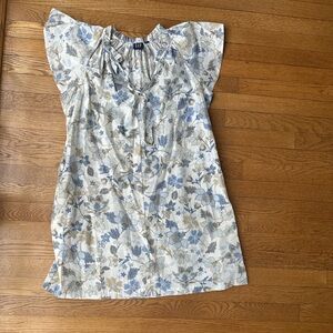 Gap floral blue and white XS cotton dress tunic style brand new